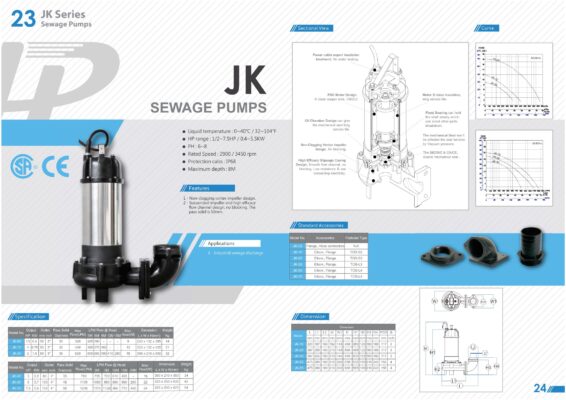 Máy Bơm Chìm Bơm Hố Móng, Bùn Loãng APP JK Series